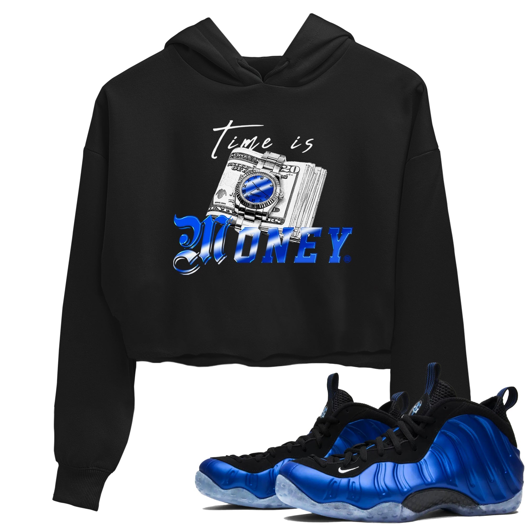 Time Is Money snkmatch Women's Top - Air Foamposite One Royal