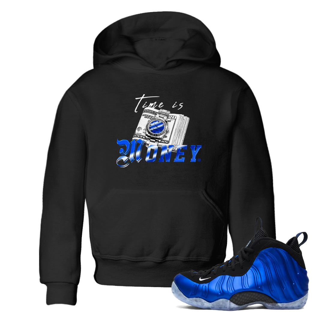 Time Is Money snkmatch Tees Kids - Air Foamposite One Royal