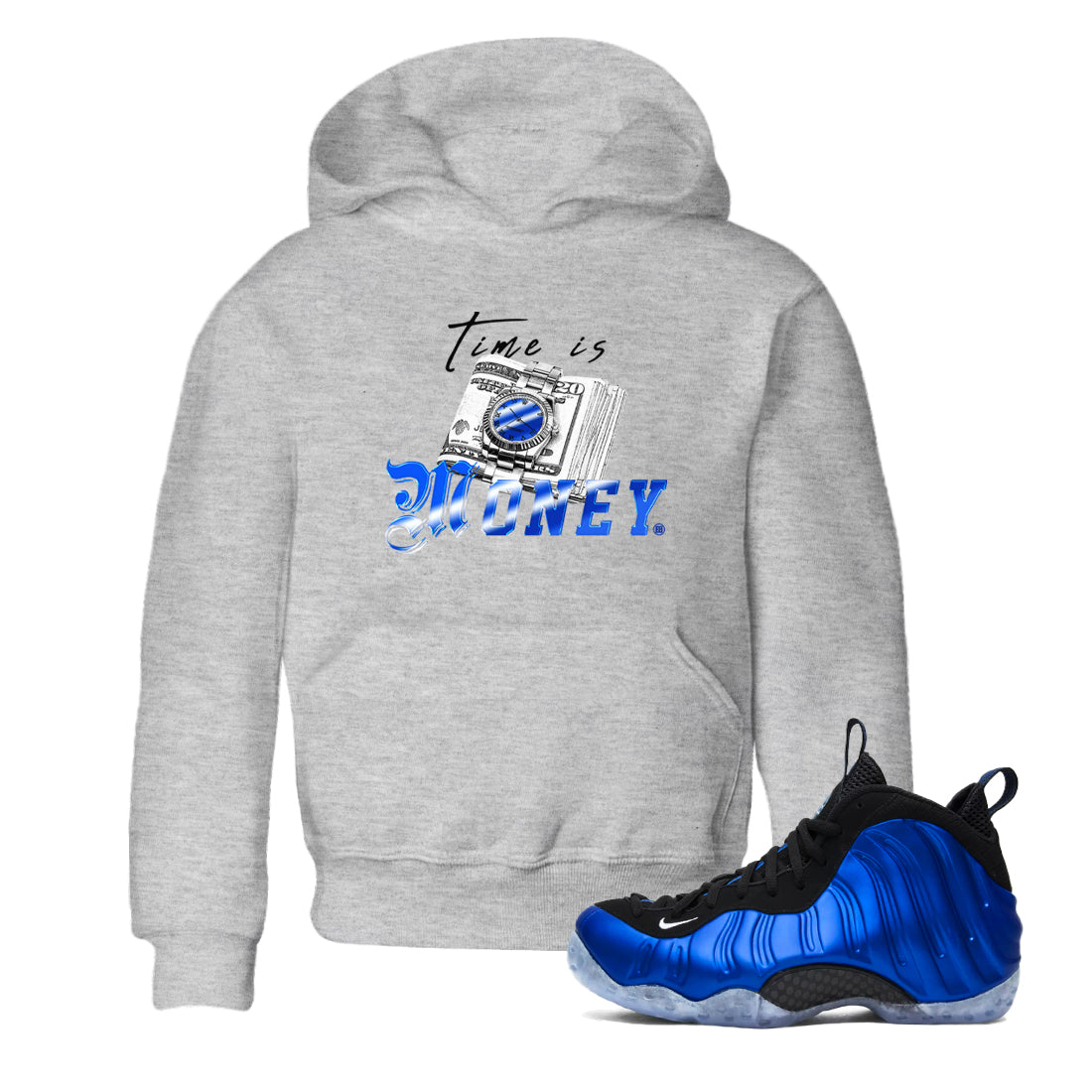 Time Is Money snkmatch Tees Kids - Air Foamposite One Royal