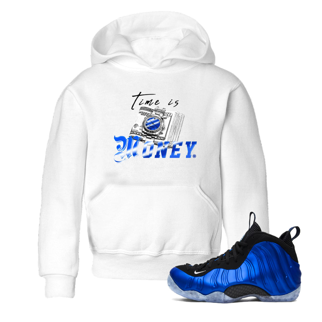 Time Is Money snkmatch Tees Kids - Air Foamposite One Royal