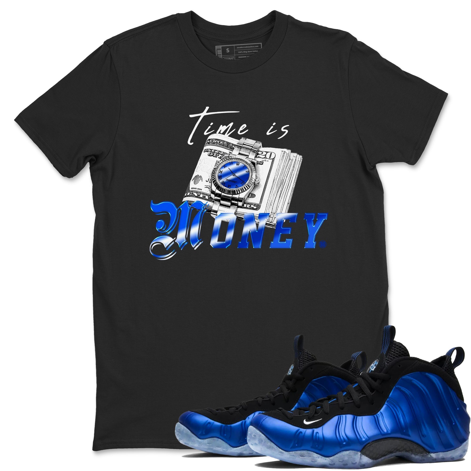 Time Is Money snkmatch Tees - Air Foamposite One Royal