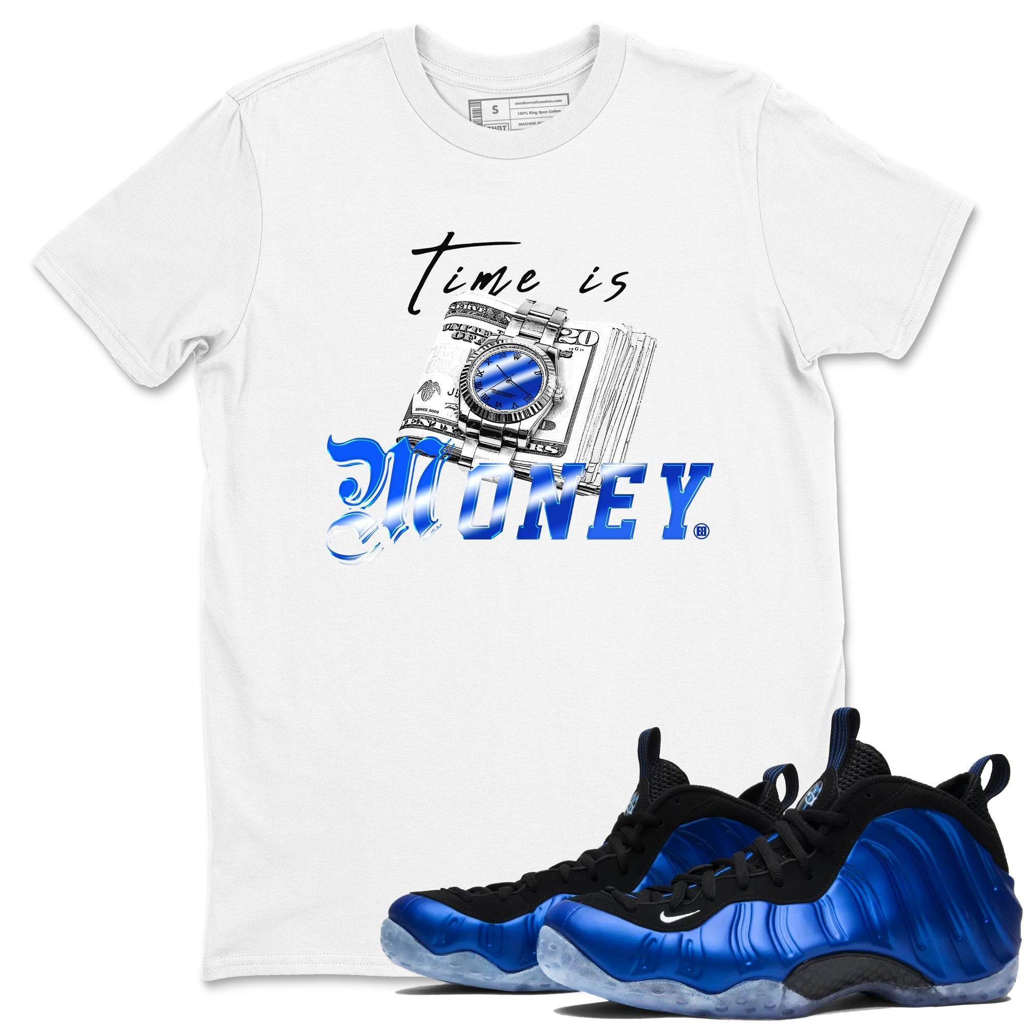 Time Is Money snkmatch Tees - Air Foamposite One Royal