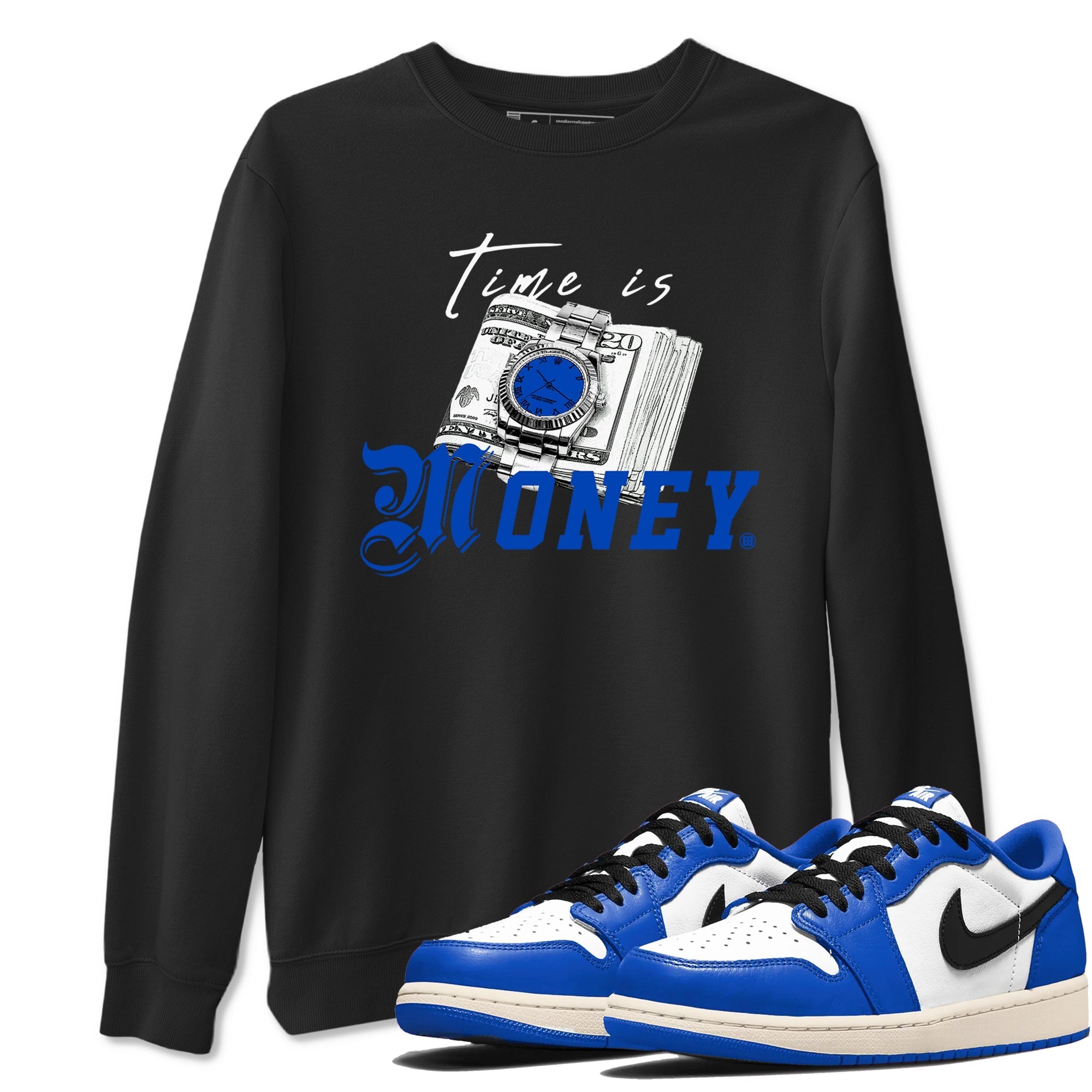 Time Is Money snkmatch Tees - Air Jordan 1 Game Royal