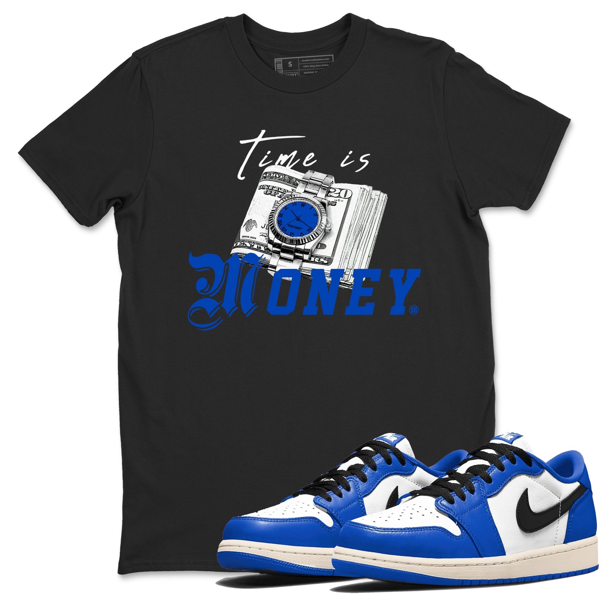 Time Is Money snkmatch Tees - Air Jordan 1 Game Royal