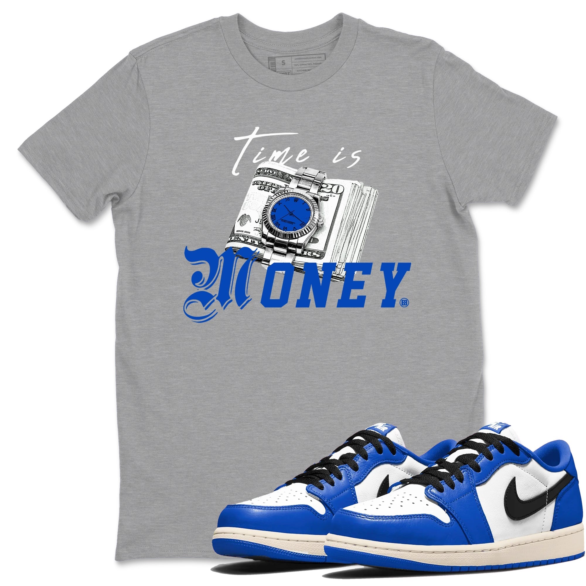 Time Is Money snkmatch Tees - Air Jordan 1 Game Royal
