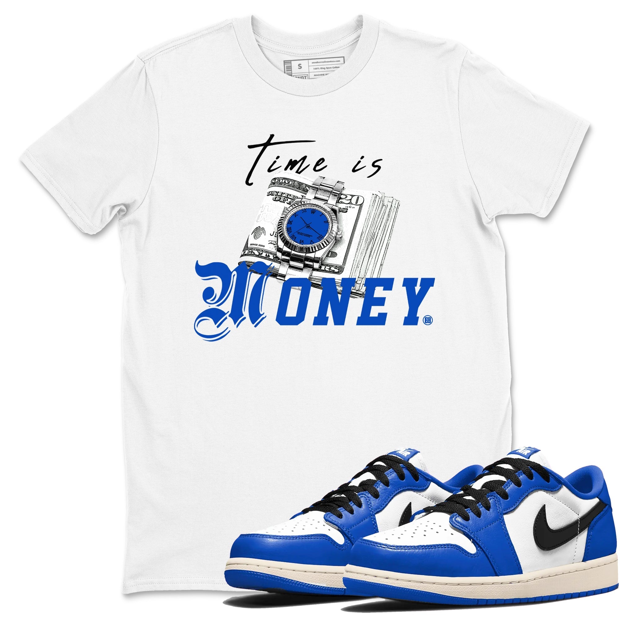 Time Is Money snkmatch Tees - Air Jordan 1 Game Royal