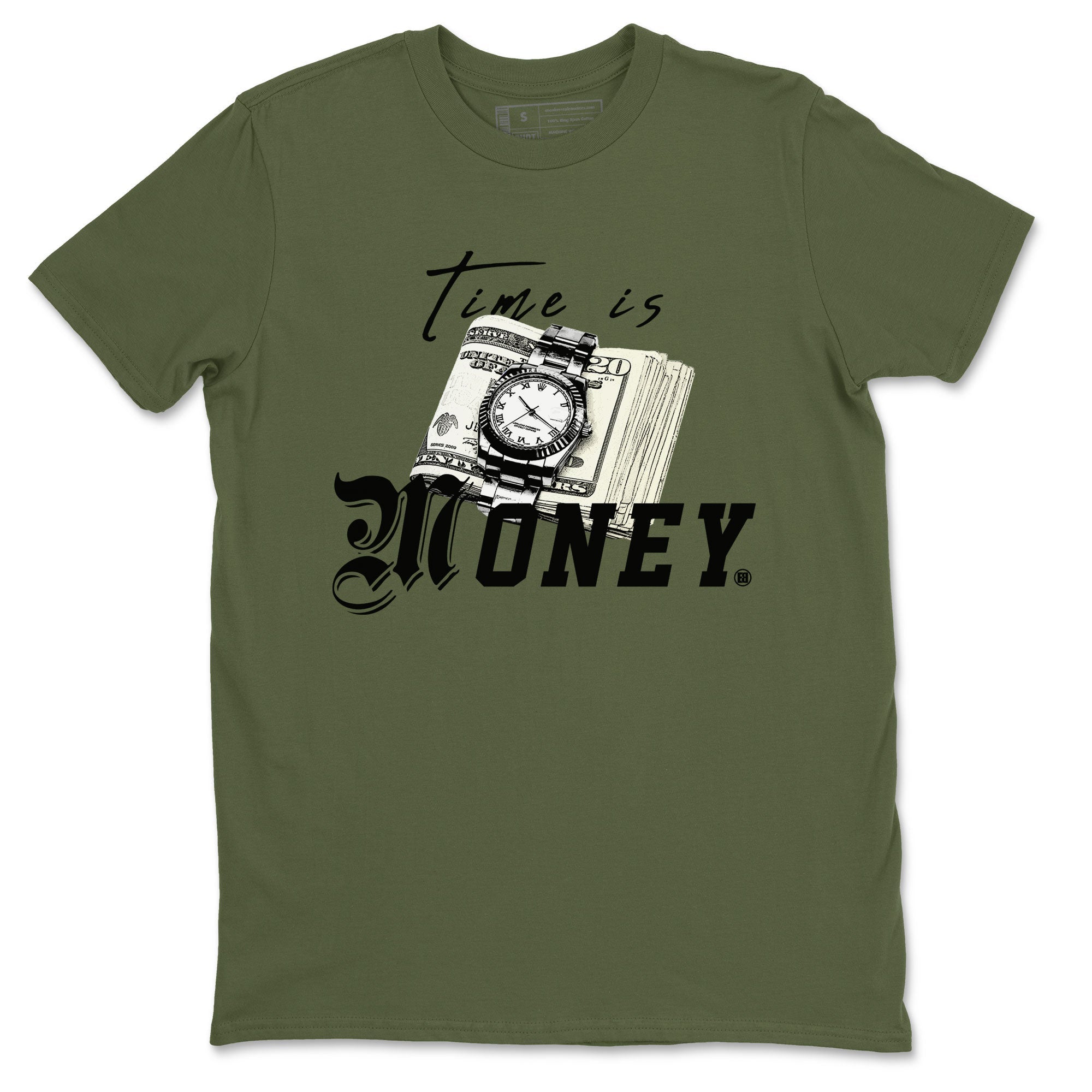 Time Is Money snkmatch Tee - Air Jordan 4 Medium Olive