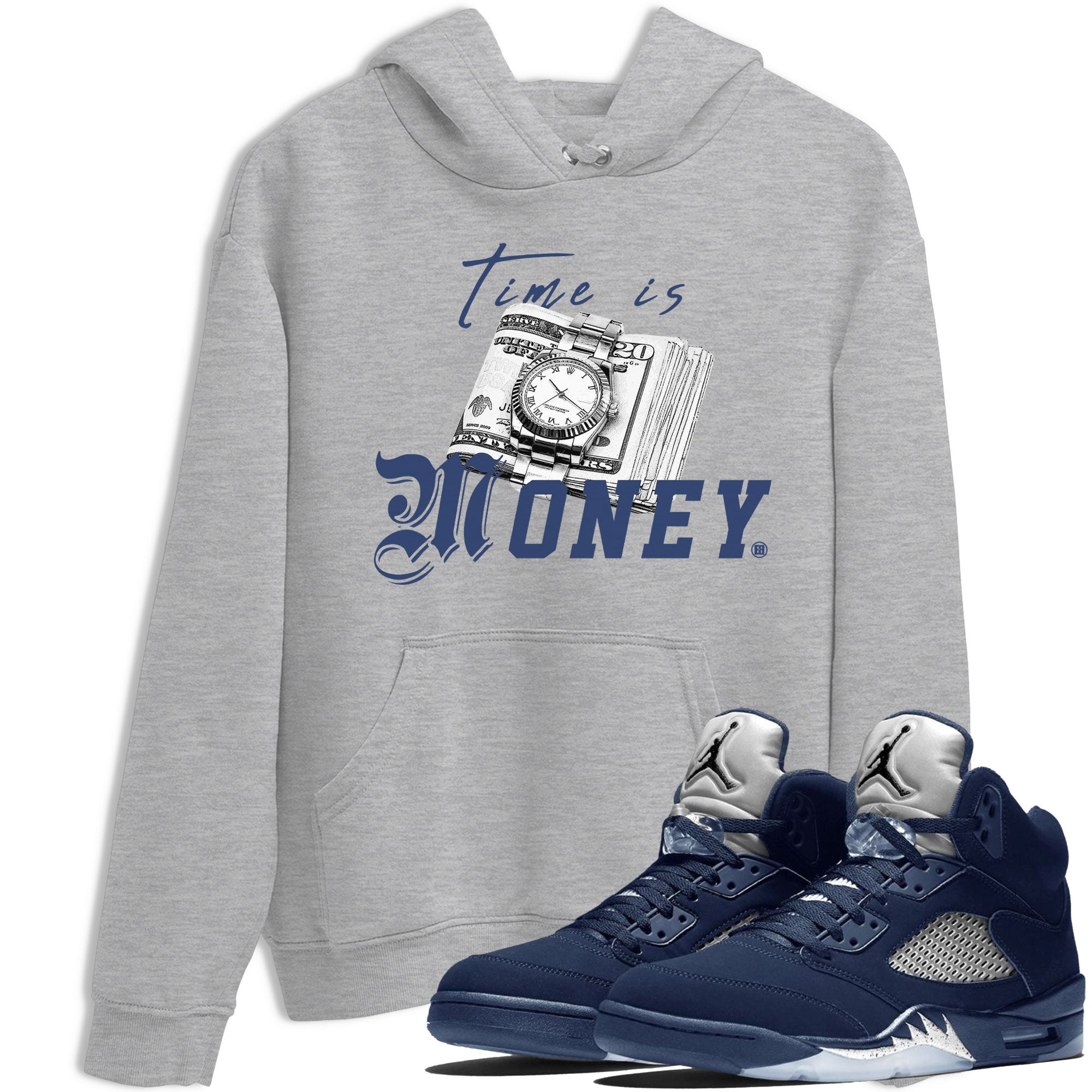 Time Is Money snkmatch Tee - Air Jordan 5 Georgetown