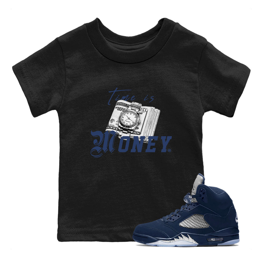 Time Is Money snkmatch Tee Kids - Air Jordan 5 Georgetown