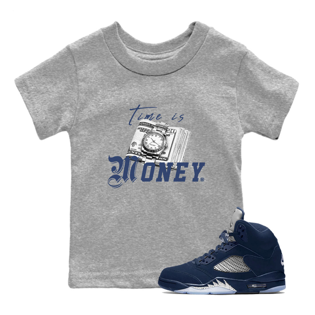 Time Is Money snkmatch Tee Kids - Air Jordan 5 Georgetown