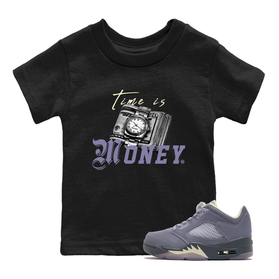 Time Is Money Kids Tops - Air Jordan 5 Indigo Haze