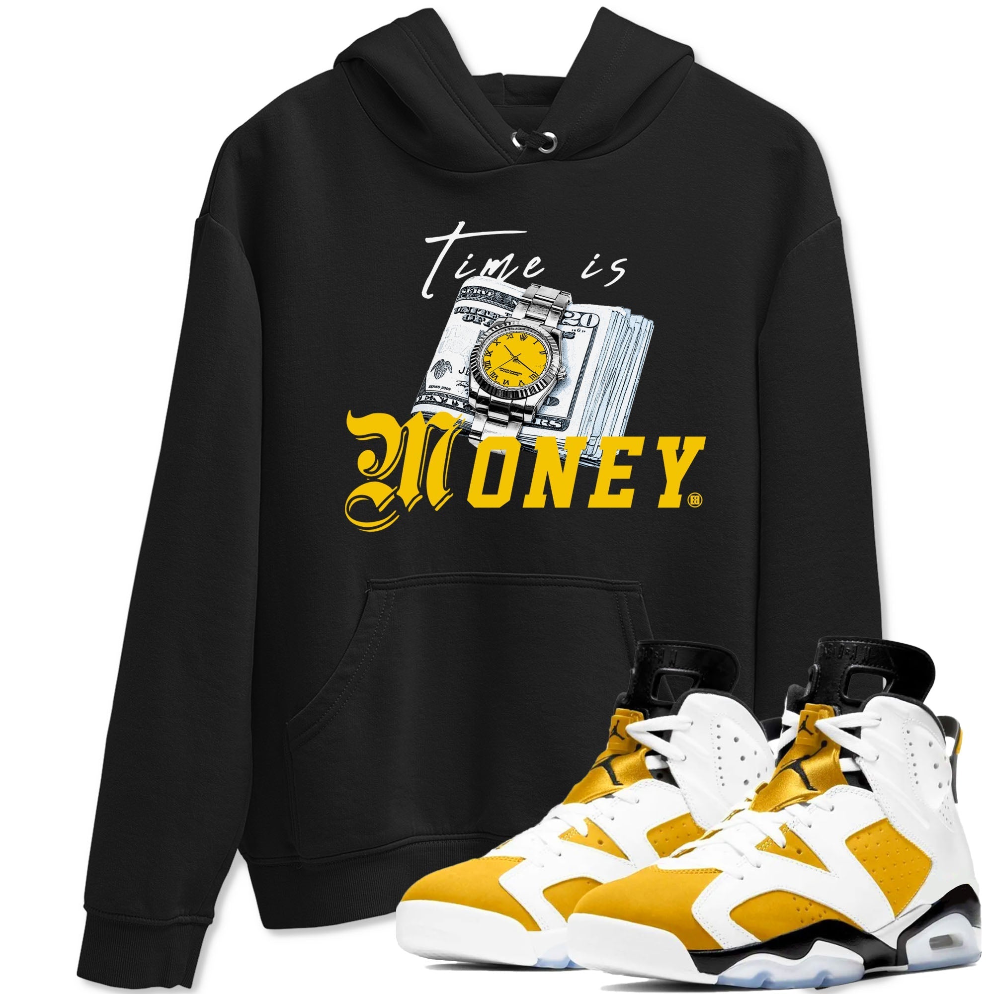 Time Is Money snkmatch Tees - Air Jordan 6 Yellow Ochre