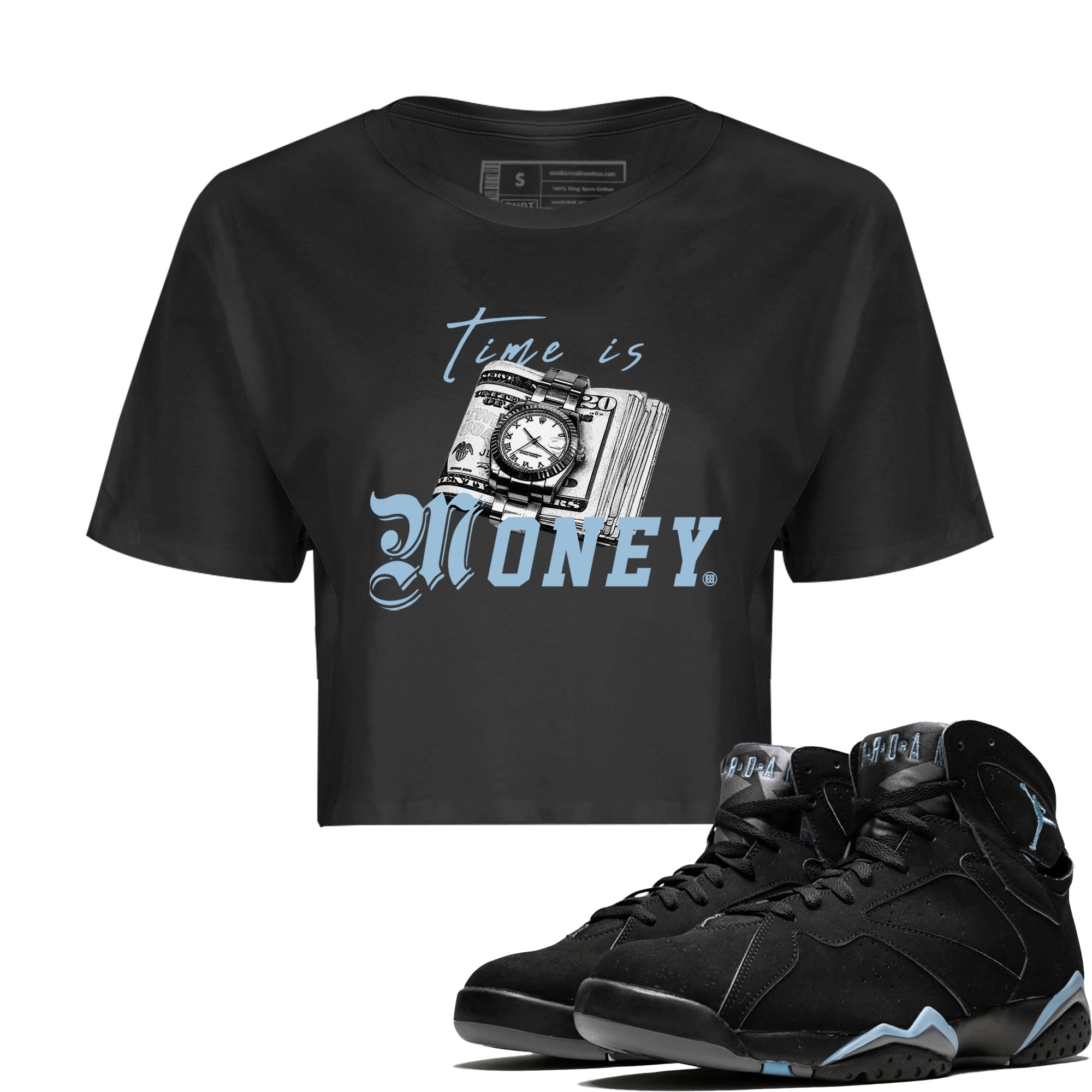 Time Is Money Women's Tops - Air Jordan 7 Chambray