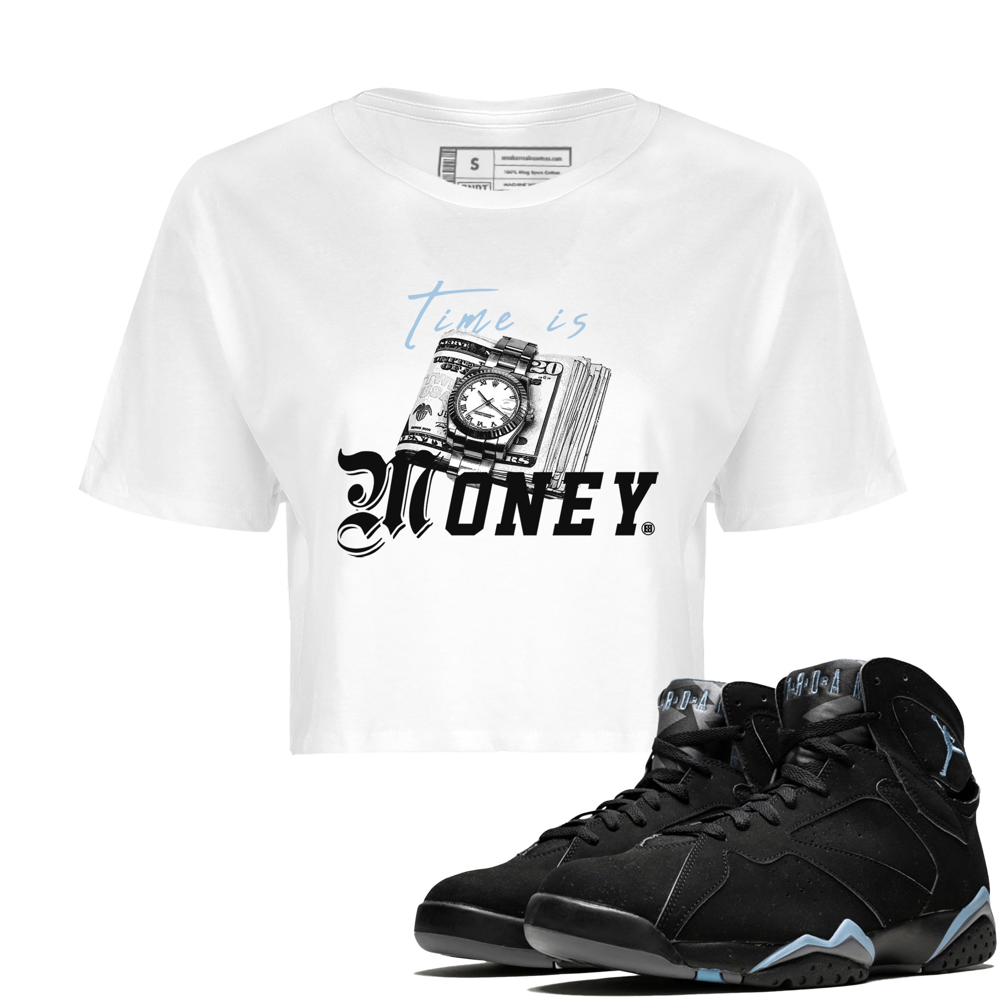 Time Is Money Women's Tops - Air Jordan 7 Chambray