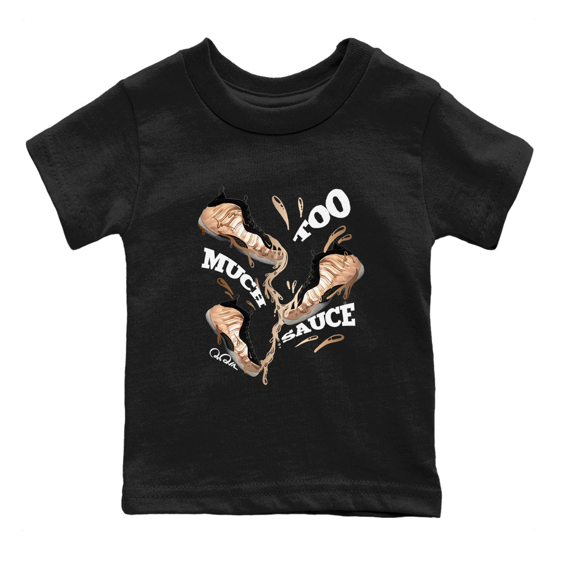 Too Much Sauce snkmatch Tees Kids - Air Foamposite One Metallic Copper