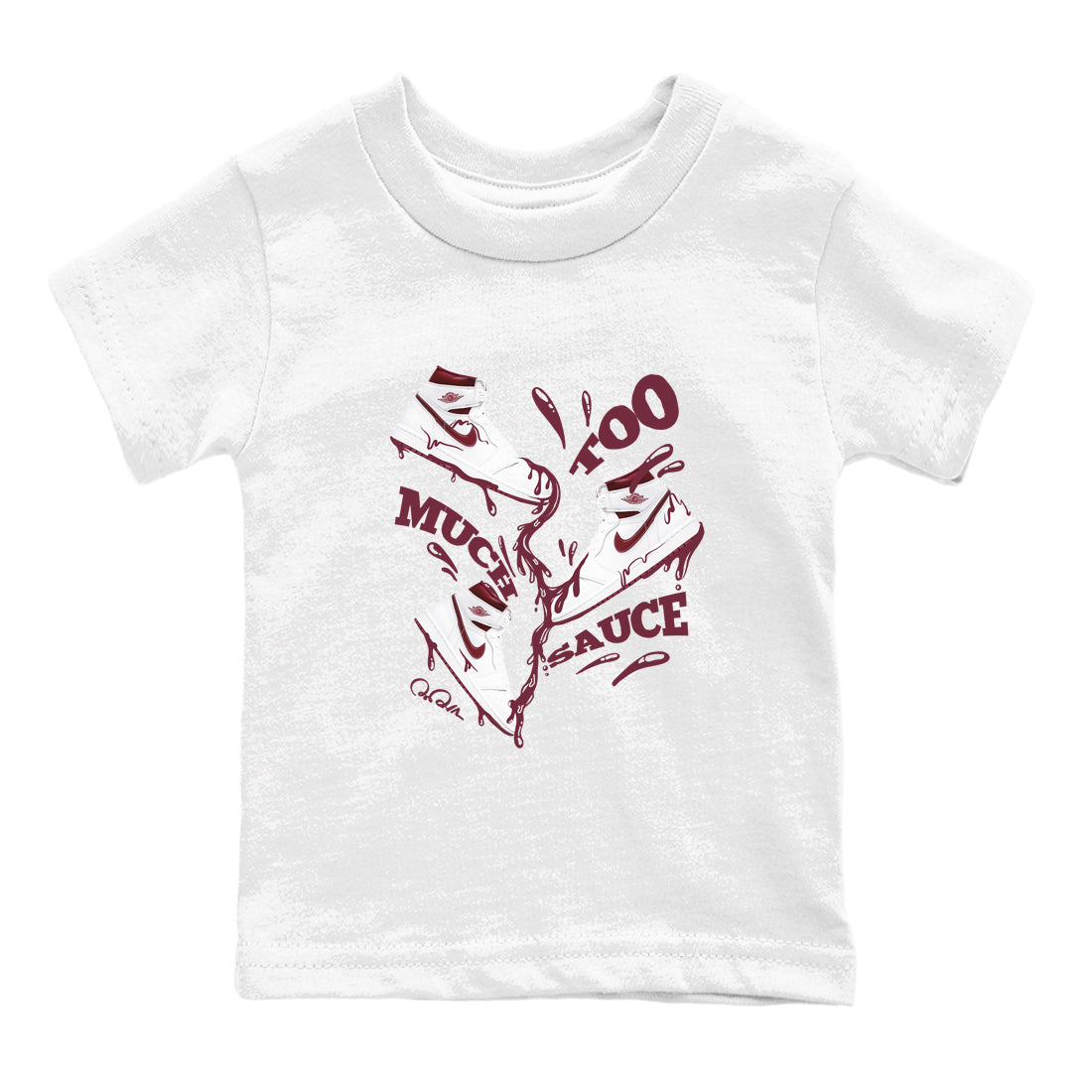 Too Much Sauce snkmatch Tee Kids - Air Jordan 1 Metallic Burgundy