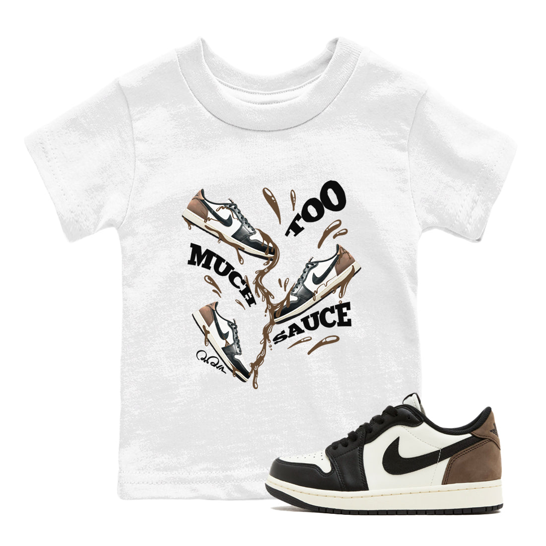 Too Much Sauce snkmatch Tees Kids - Air Jordan 1 Mocha