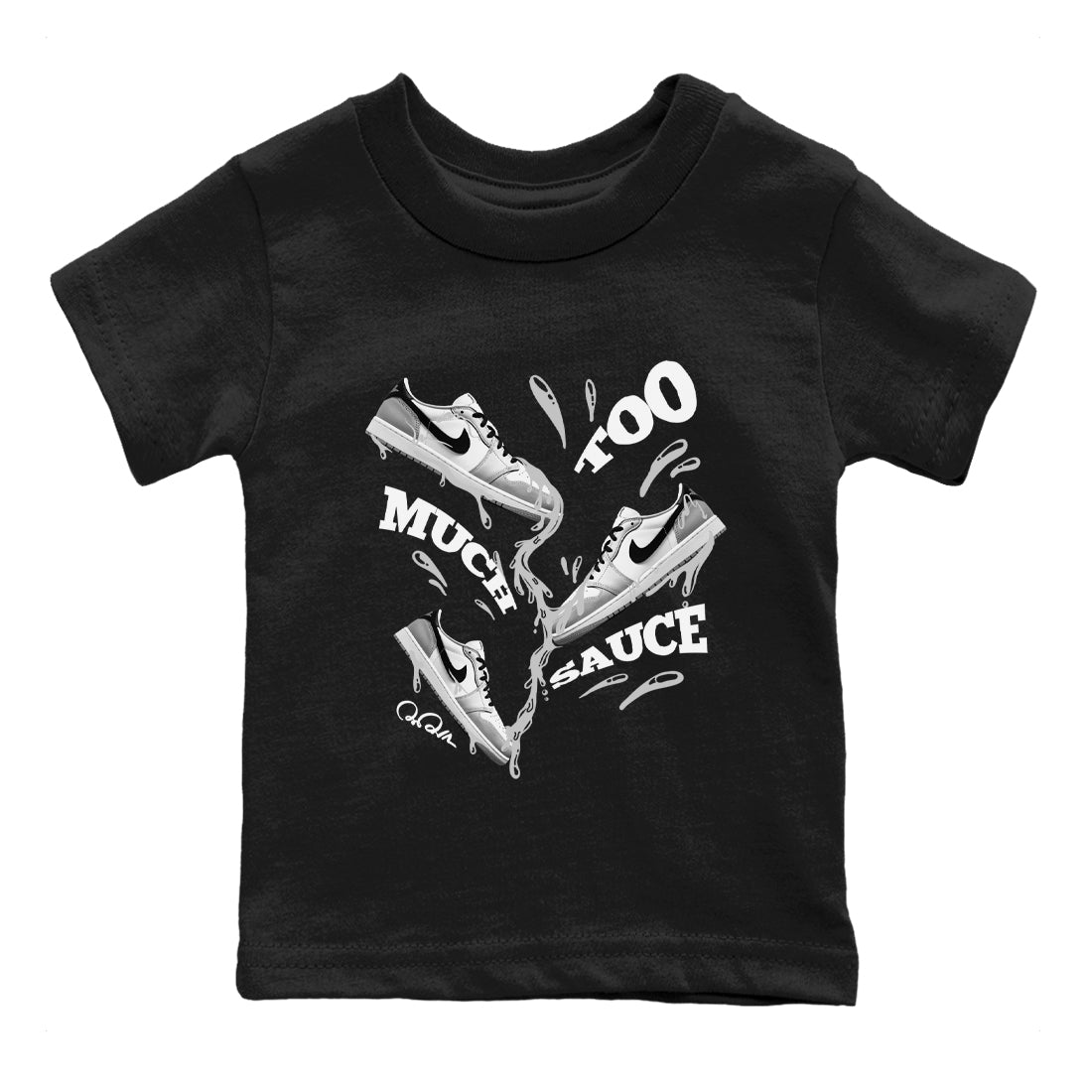Too Much Sauce snkmatch Tees Kids - Air Jordan 1 Wolf Grey