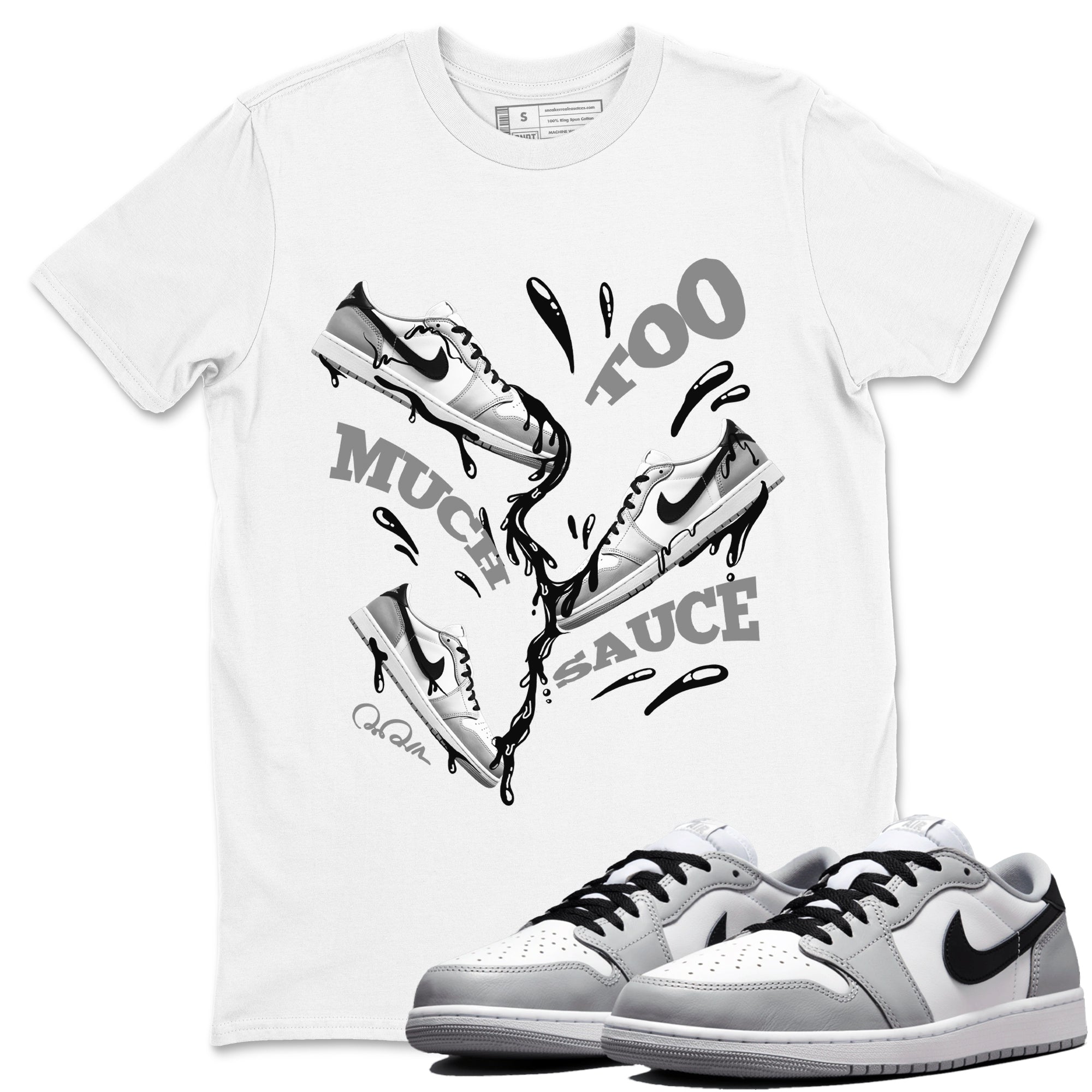 Too Much Sauce snkmatch Tees - Air Jordan 1 Wolf Grey