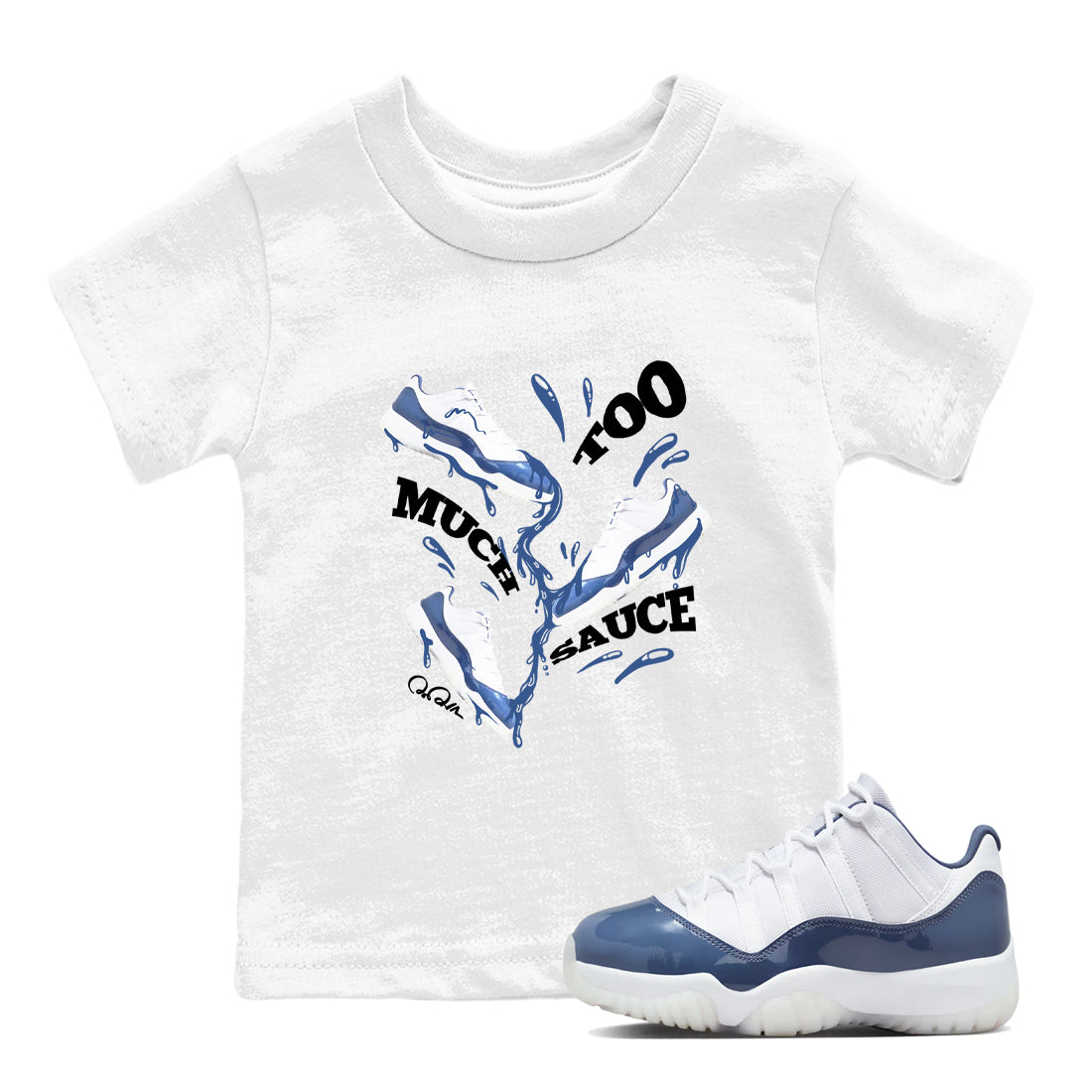 Too Much Sauce snkmatch Tees Kids - Air Jordan 11 Diffused Blue