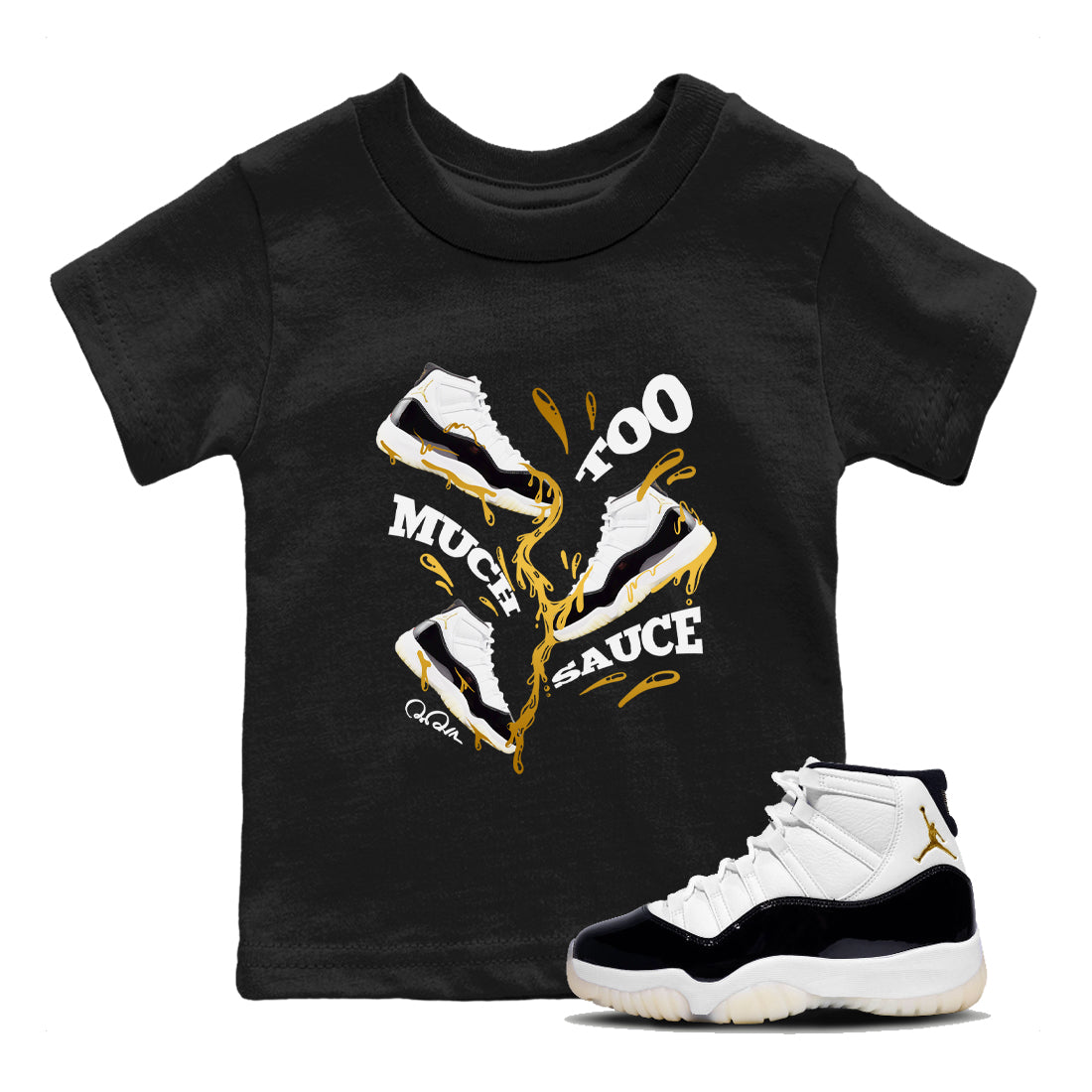 Too Much Sauce snkmatch Tees Kids - Air Jordan 11 Gratitude
