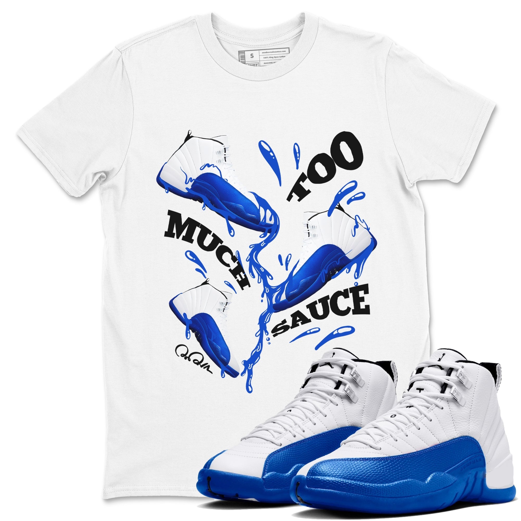 Too Much Sauce snkmatch Tees - Air Jordan 12 Blueberry