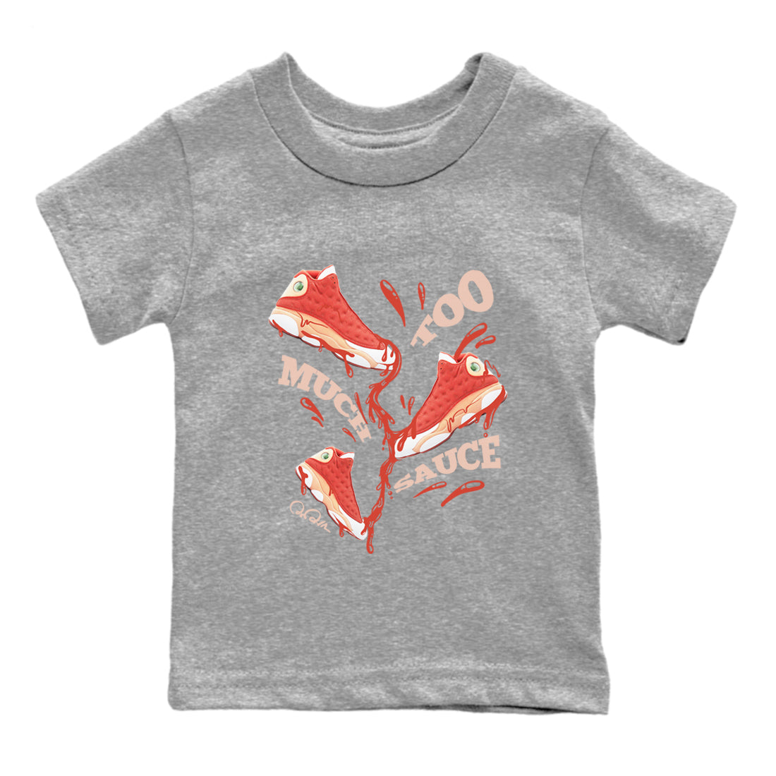 Too Much Sauce snkmatch Tees Kids - Air Jordan 13 Dune Red
