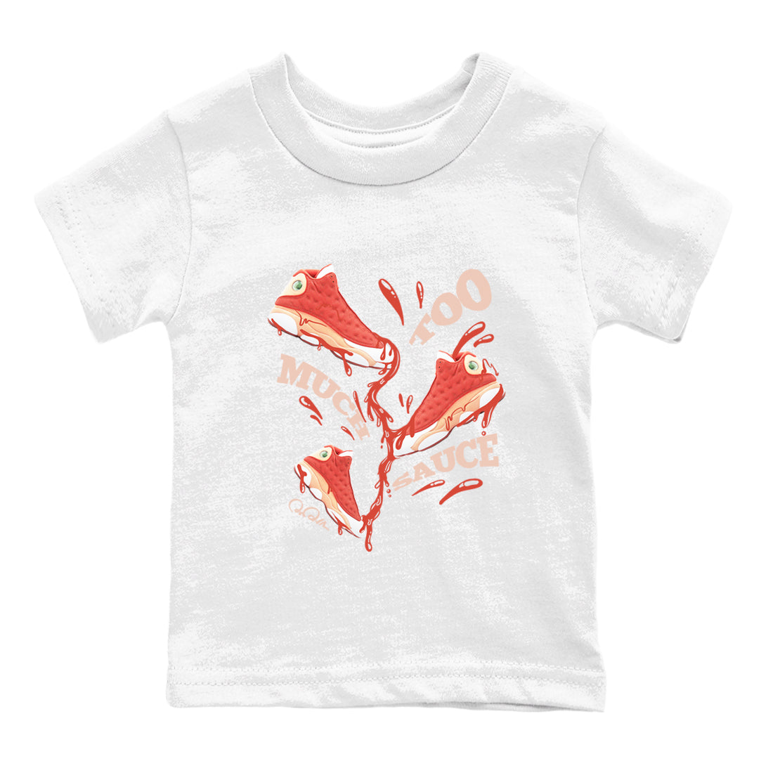 Too Much Sauce snkmatch Tees Kids - Air Jordan 13 Dune Red
