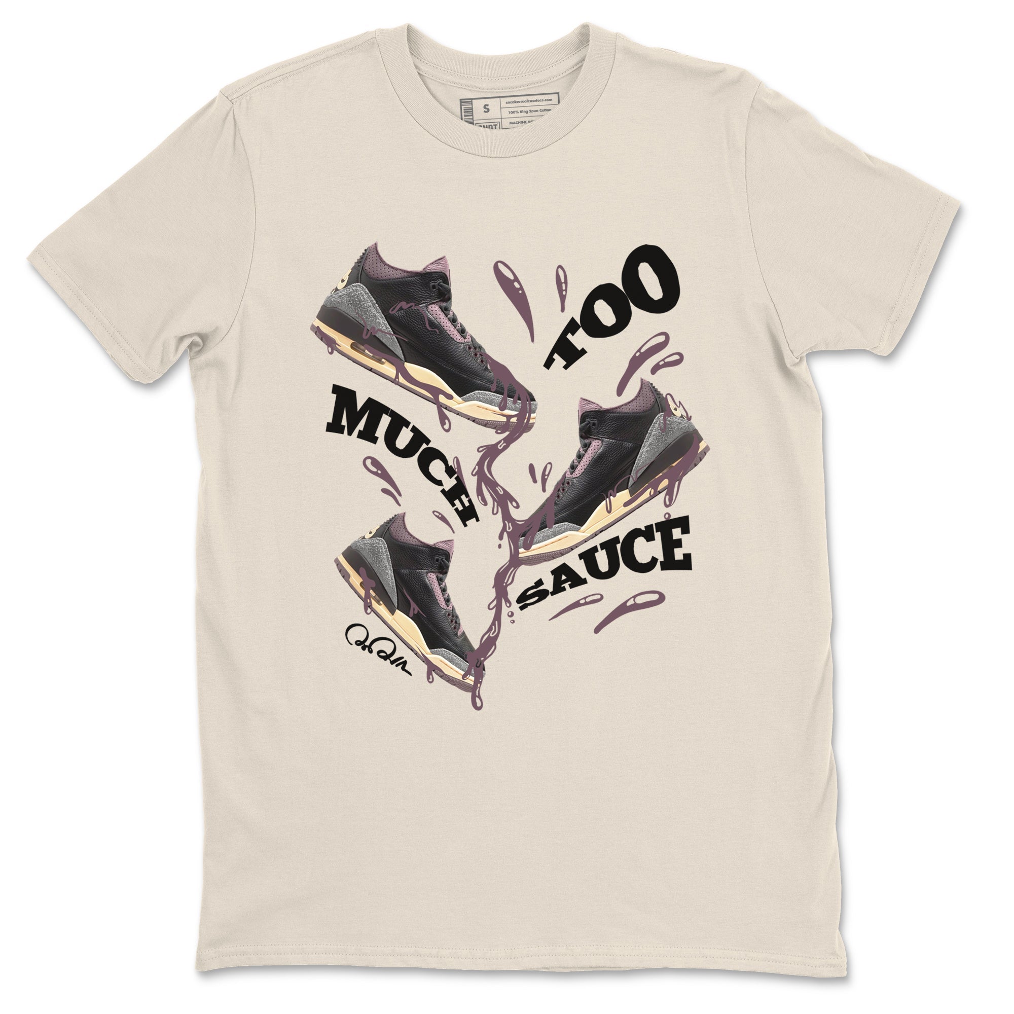 Too Much Sauce snkmatch Tees - Air Jordan 3 A Ma Maniere x Black