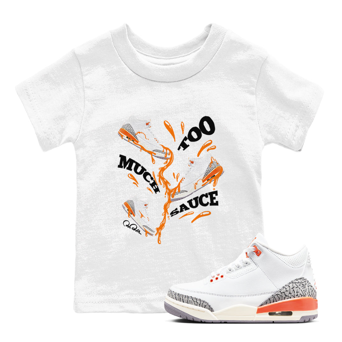 Too Much Sauce snkmatch Tees Kids - Air Jordan 3 Georgia Peach