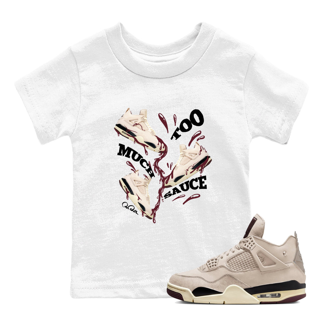 Too Much Sauce snkmatch Tees Kids - Air Jordan 4 A Ma Maniere x Fossil Stone