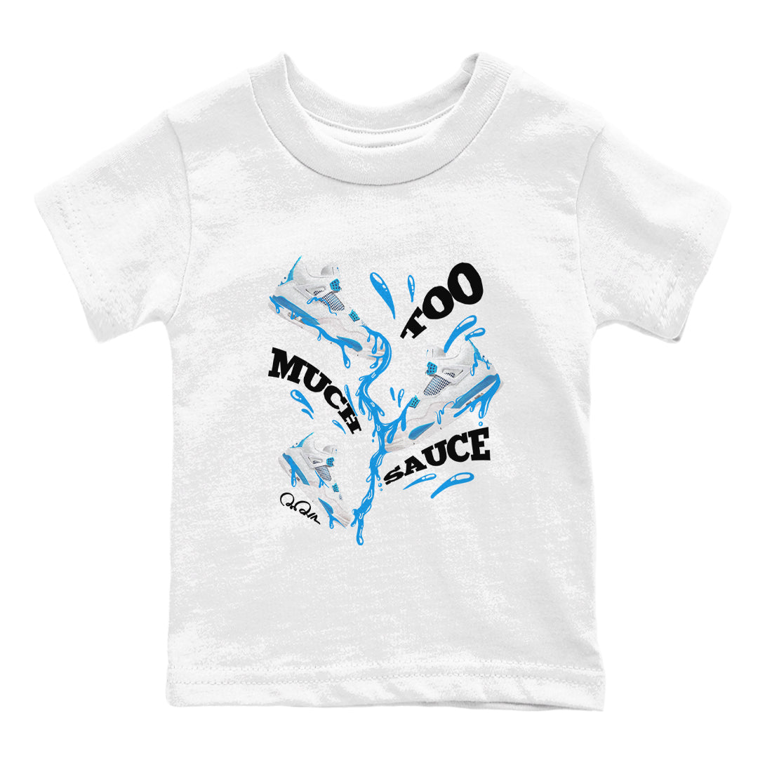 Too Much Sauce snkmatch Tees Kids - Air Jordan 4 Military Blue