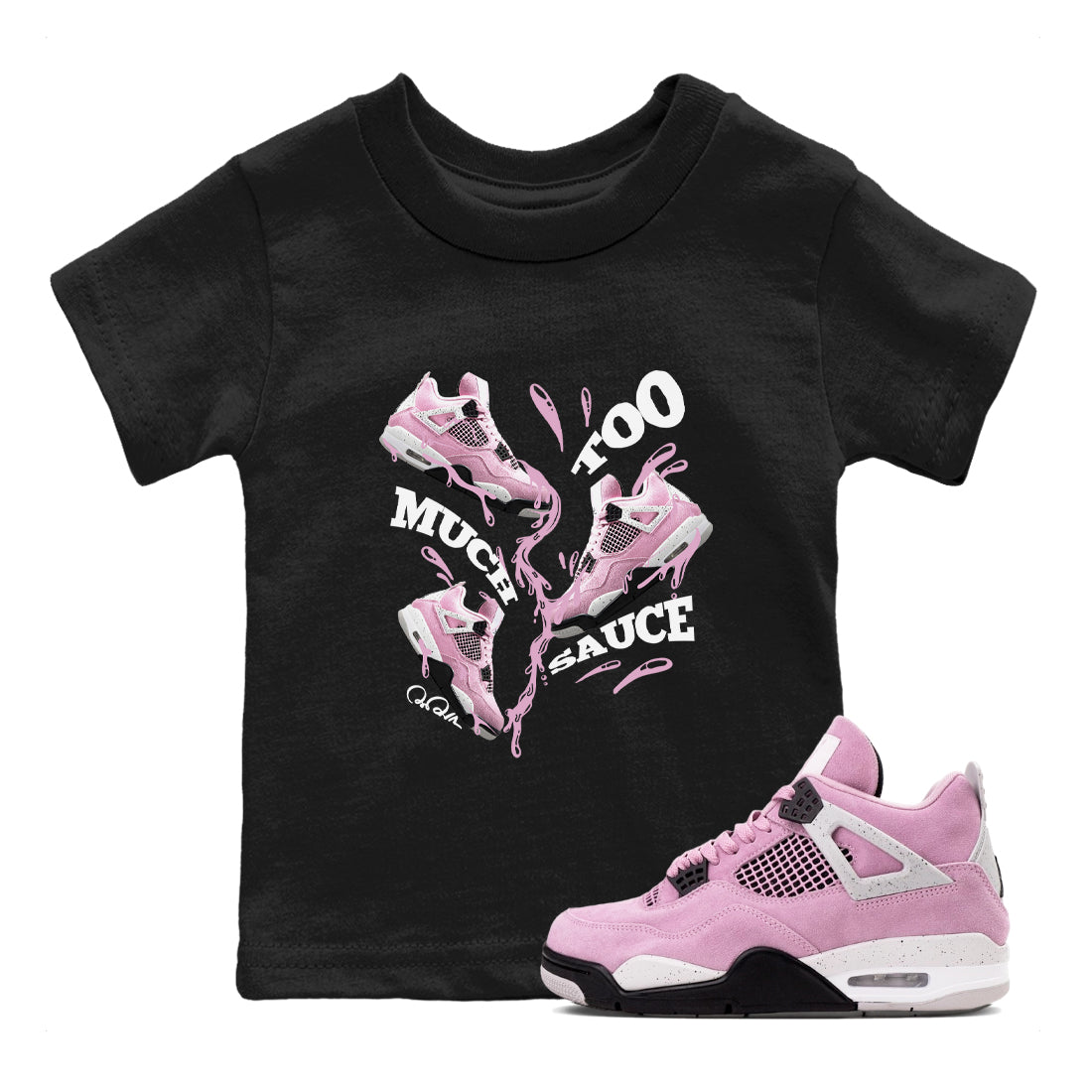 Too Much Sauce snkmatch Tees Kids - Air Jordan 4 Orchid