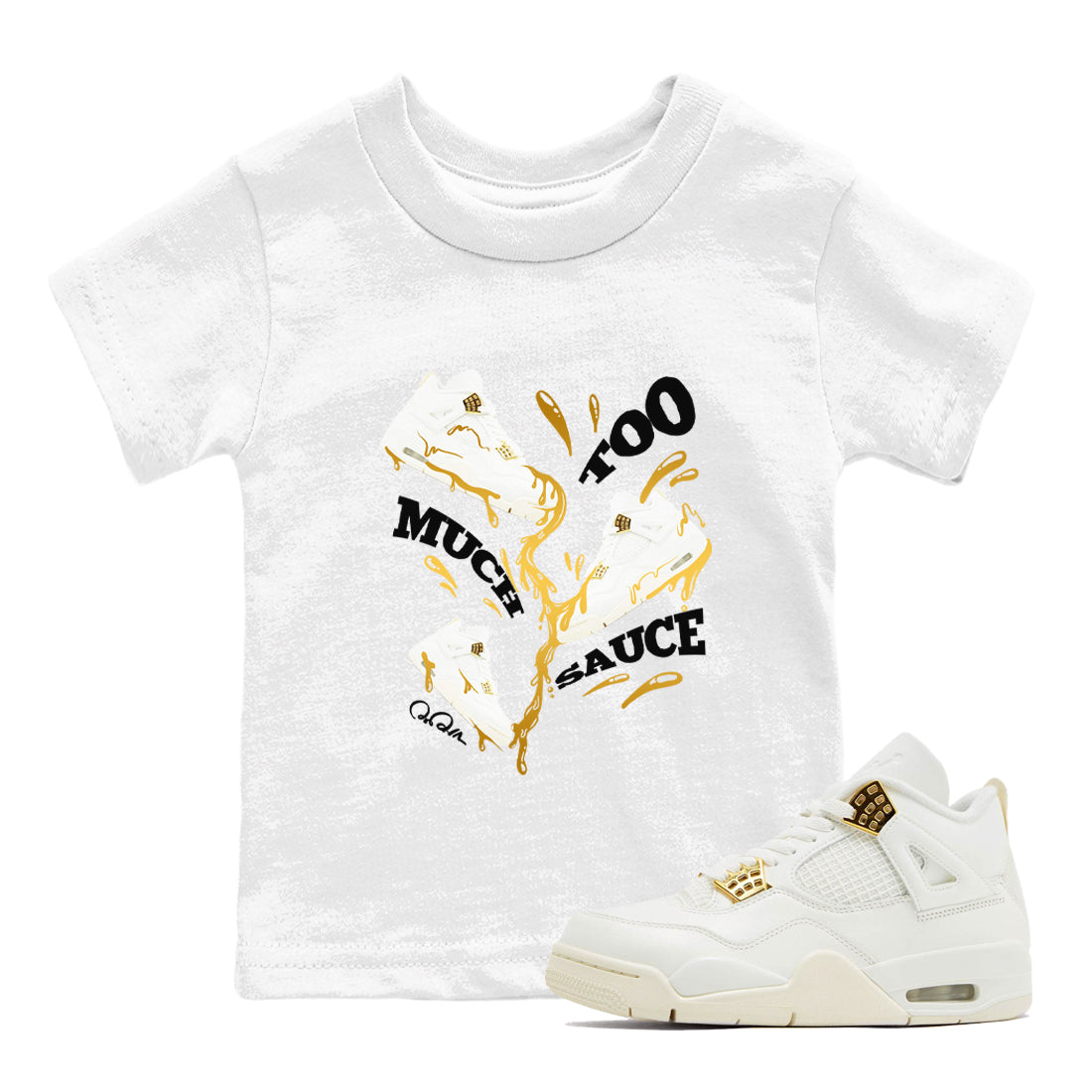 Too Much Sauce snkmatch Tees Kids - Air Jordan 4 Sail 2024