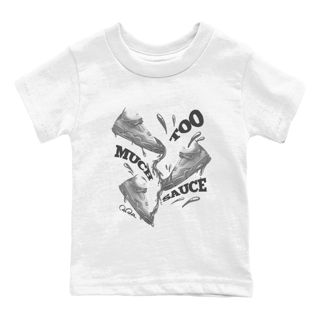 Too Much Sauce snkmatch Tees Kids - Air Jordan 4 Wet Cement