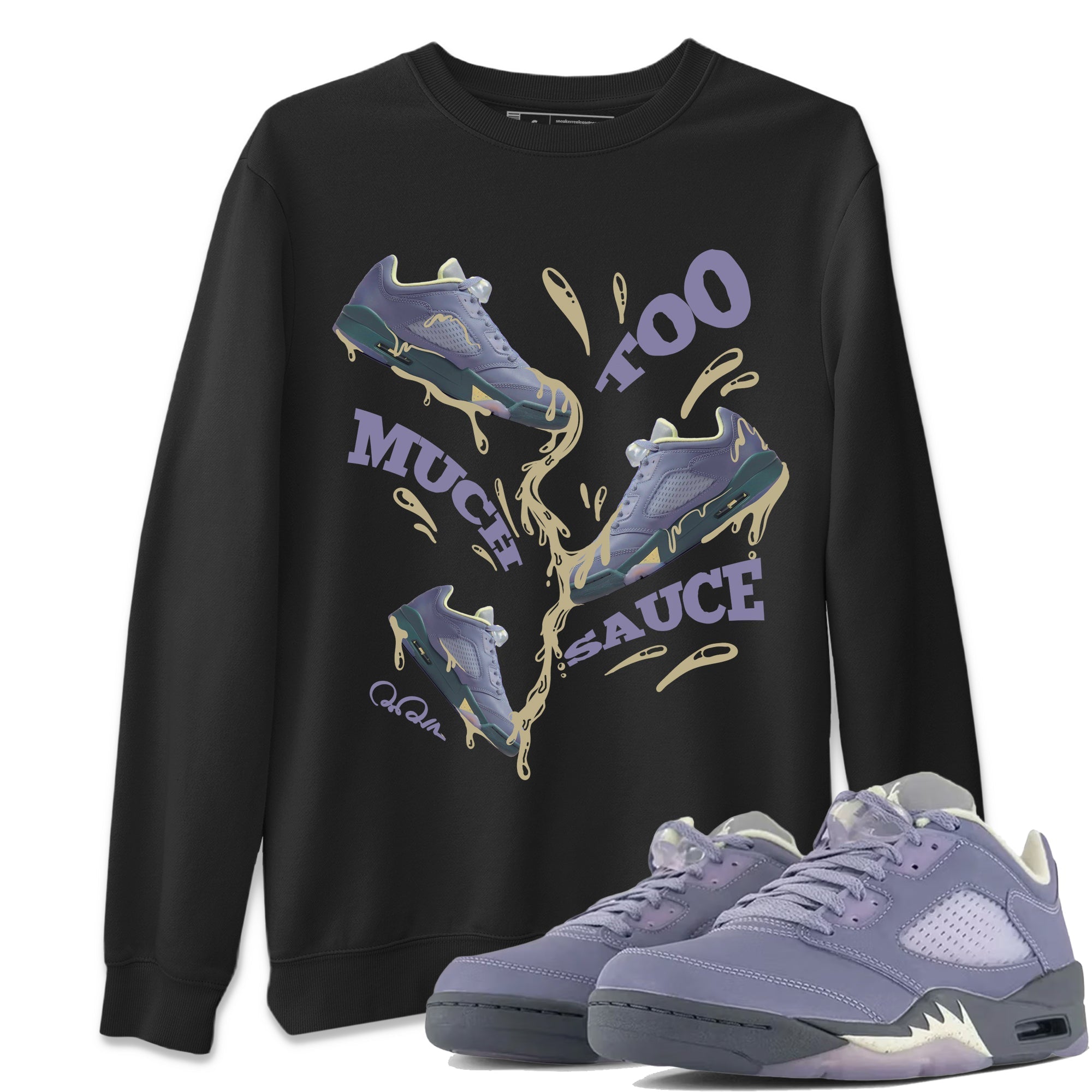 Too Much Sauce Unisex Tops - Air Jordan 5 Indigo Haze