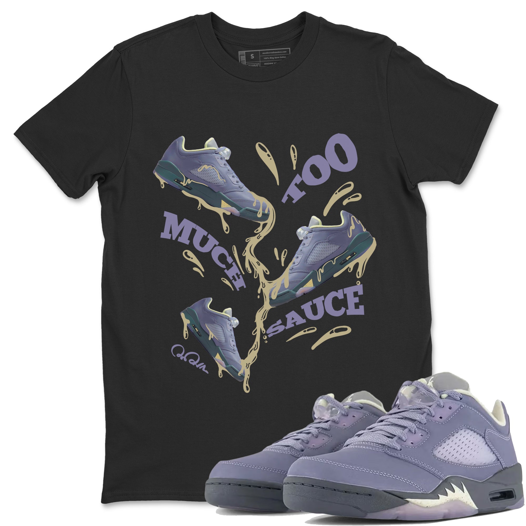 Too Much Sauce Unisex Tops - Air Jordan 5 Indigo Haze
