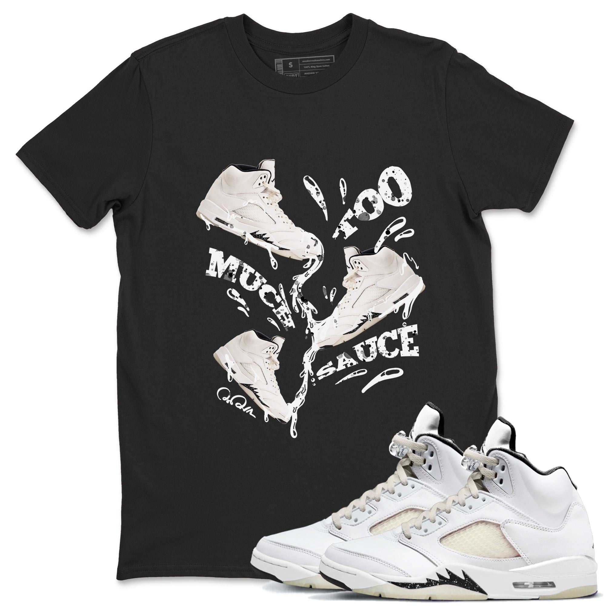 Too Much Sauce snkmatch Tees - Air Jordan 5 Sail