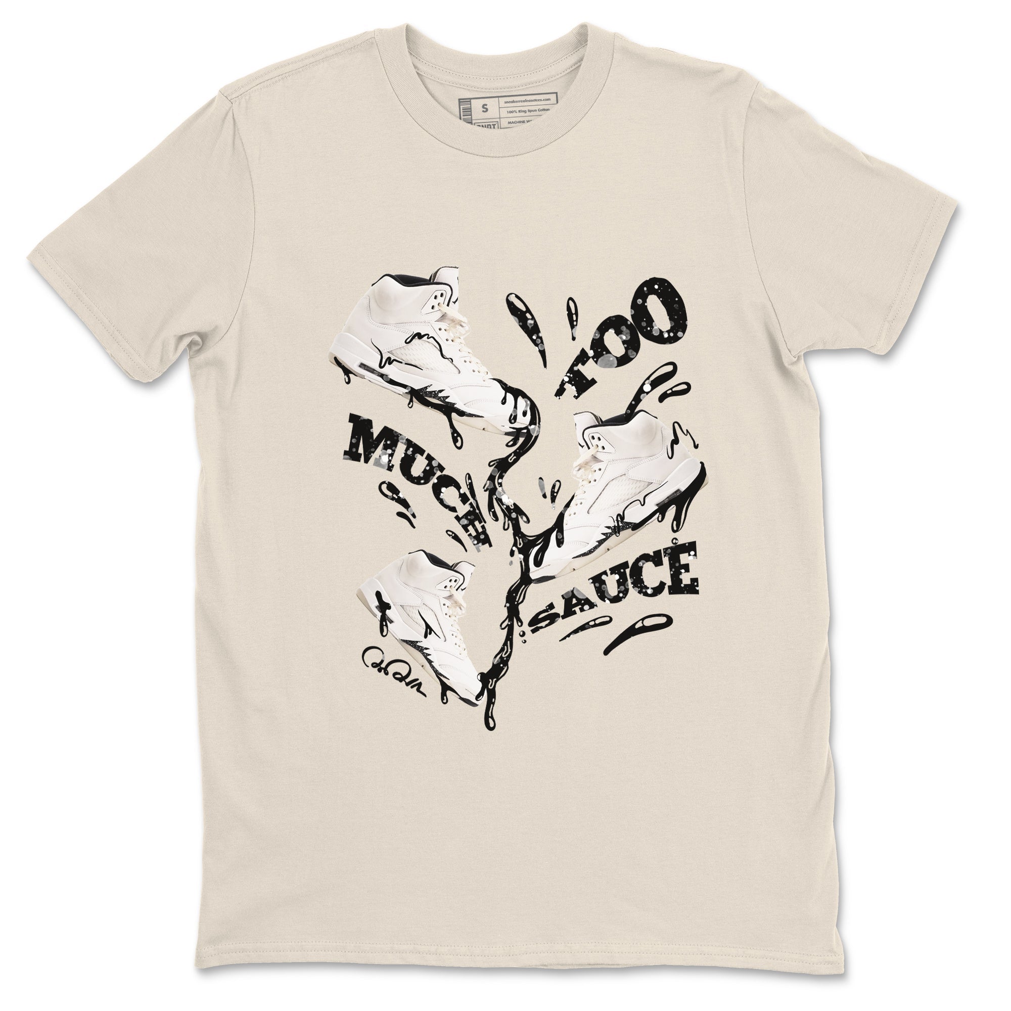 Too Much Sauce snkmatch Tees - Air Jordan 5 Sail