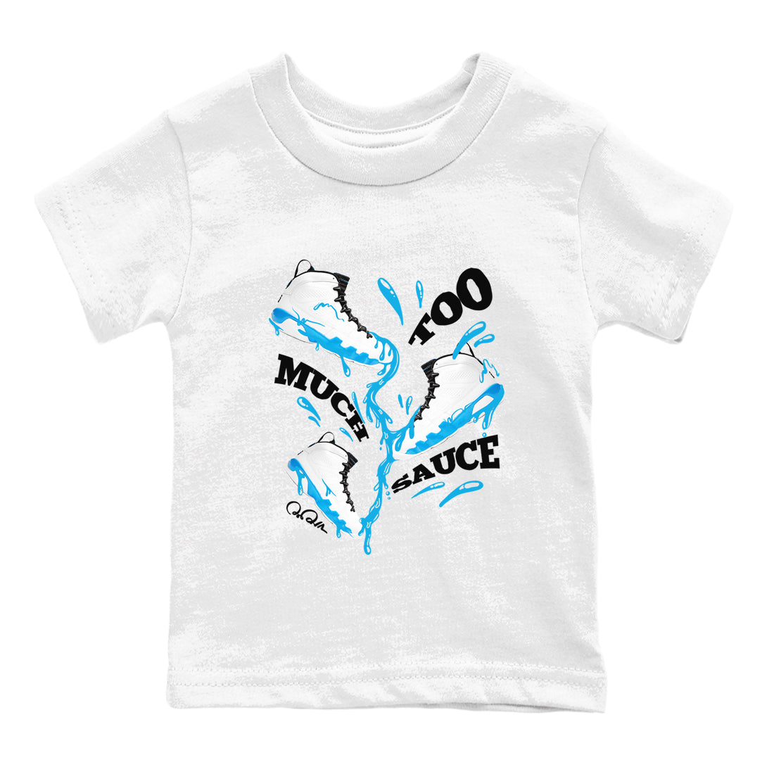 Too Much Sauce snkmatch Tees Kids - Air Jordan 9 Powder Blue