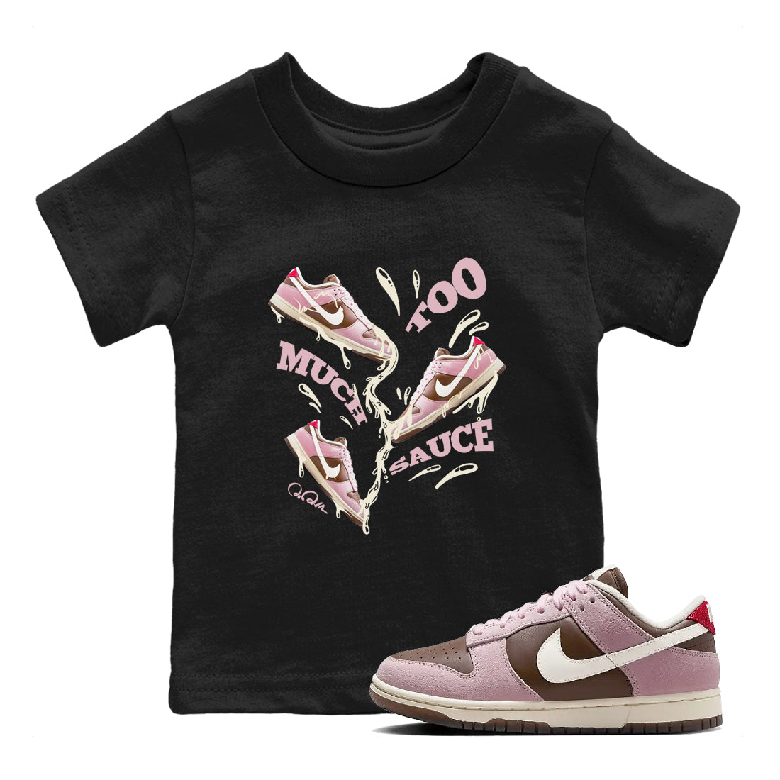 Too Much Sauce snkmatch Tees Kids - Dunk Cacao Wow And Pink Foam