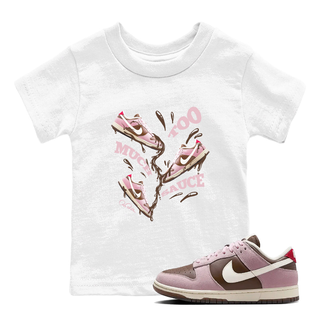 Too Much Sauce snkmatch Tees Kids - Dunk Cacao Wow And Pink Foam