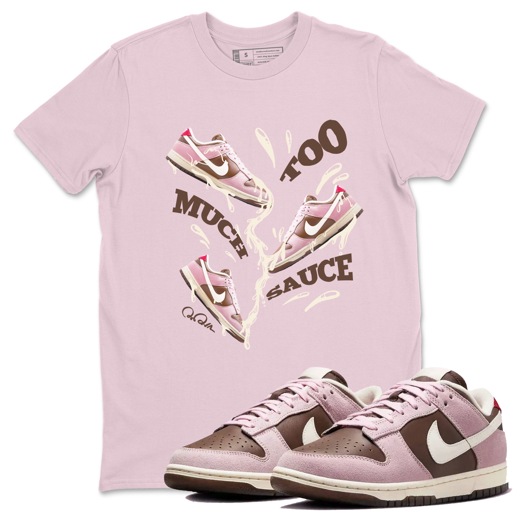 Too Much Sauce snkmatch Tees - Dunk Cacao Wow And Pink Foam