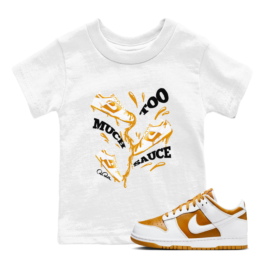 Too Much Sauce snkmatch Tees Kids - Dunk Dark Curry