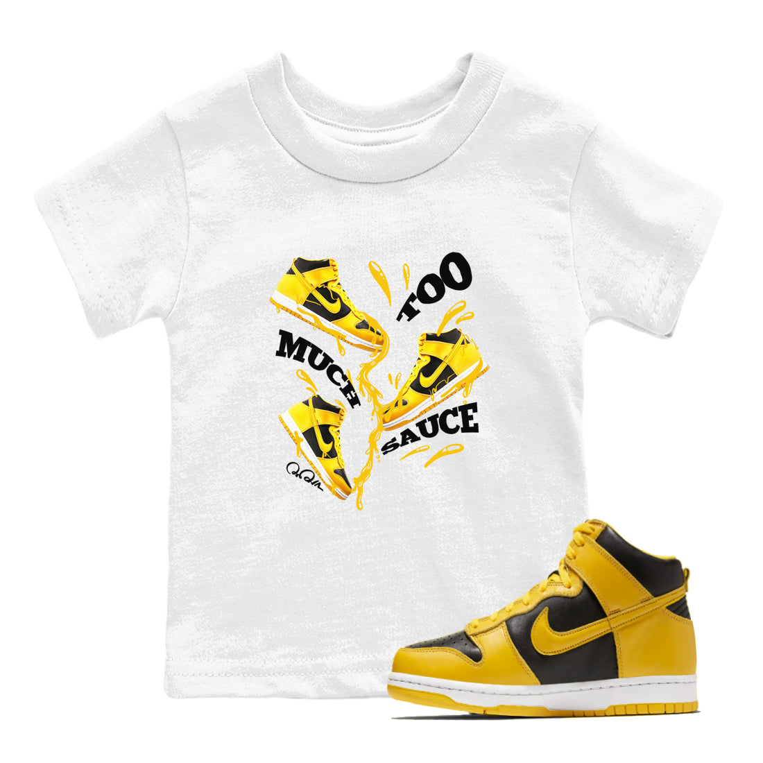 Too Much Sauce snkmatch Tees Kids - Dunk High Pollen