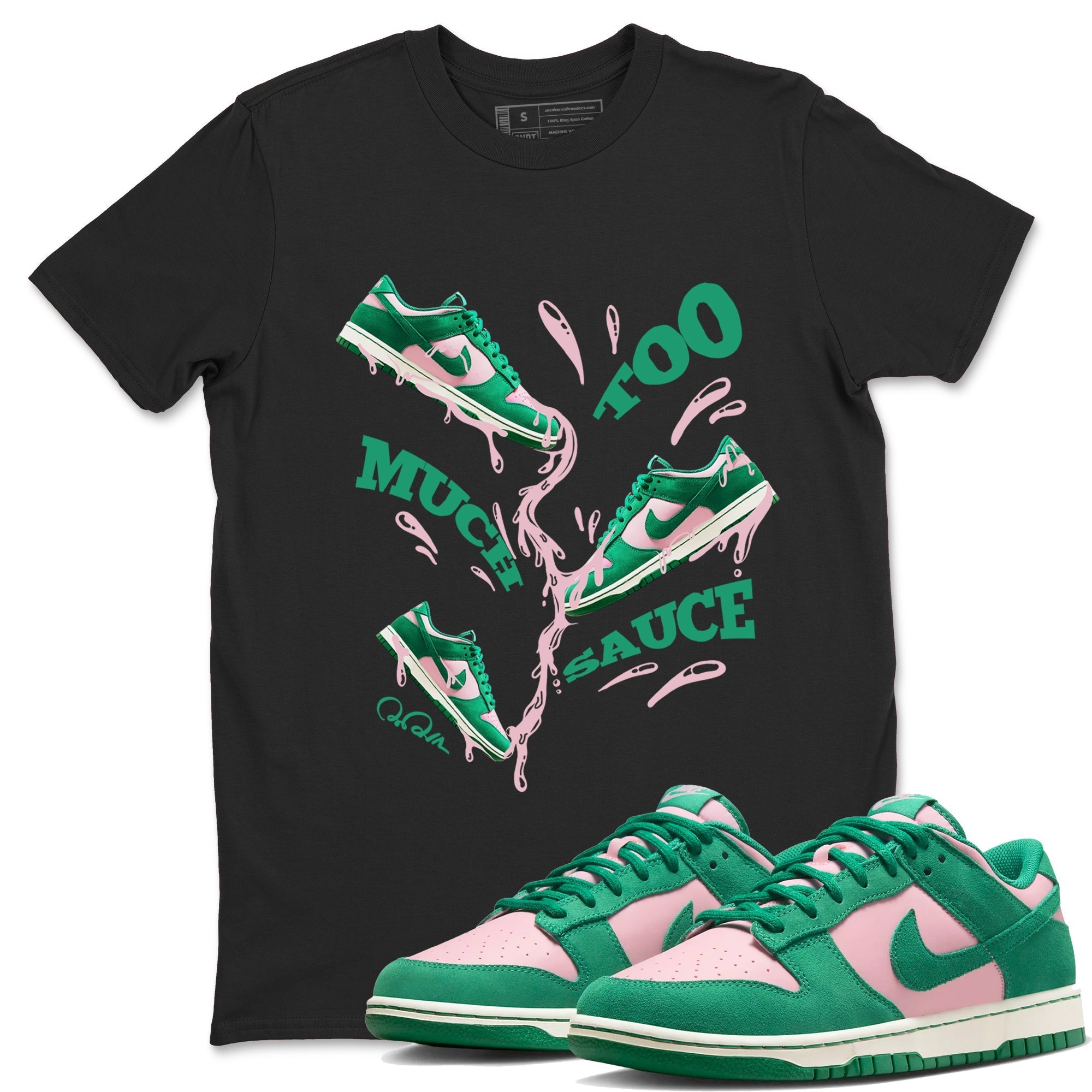 Too Much Sauce snkmatch Tees - Dunk Medium Soft Pink Malachite