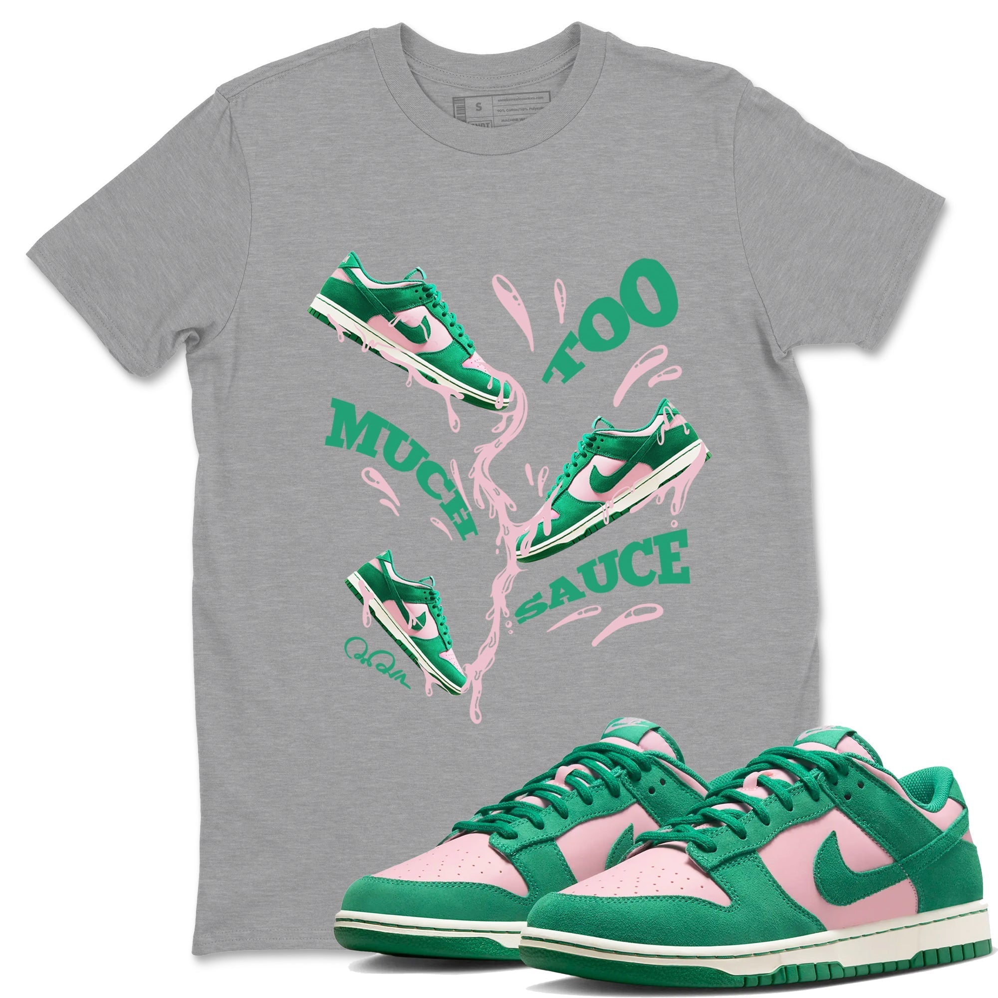 Too Much Sauce snkmatch Tees - Dunk Medium Soft Pink Malachite