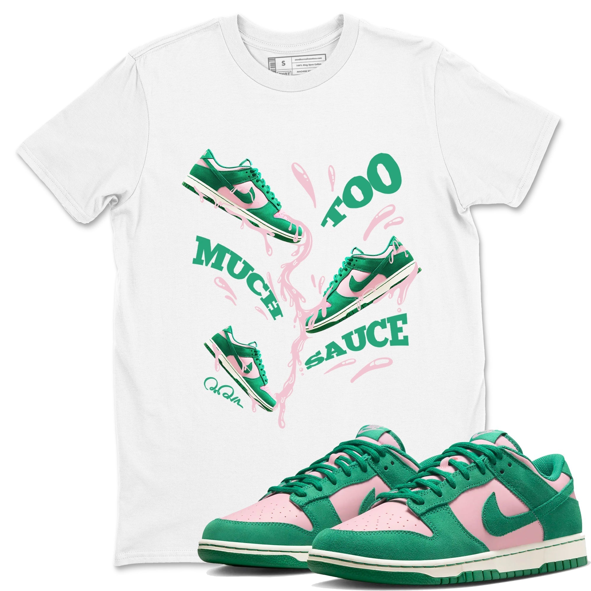 Too Much Sauce snkmatch Tees - Dunk Medium Soft Pink Malachite