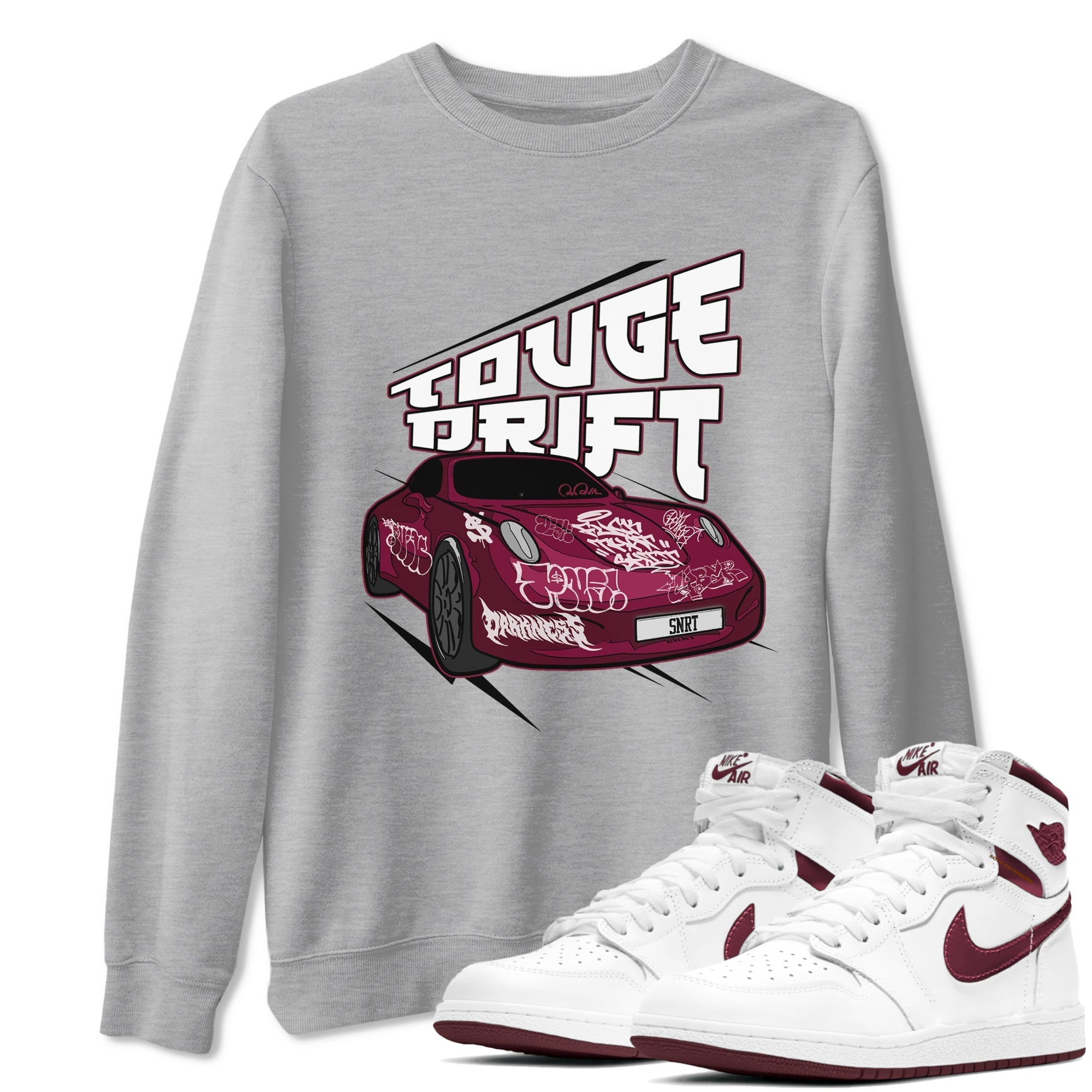 Touge Drift snkmatch Tee - Air Jordan 1 Metallic Burgundy