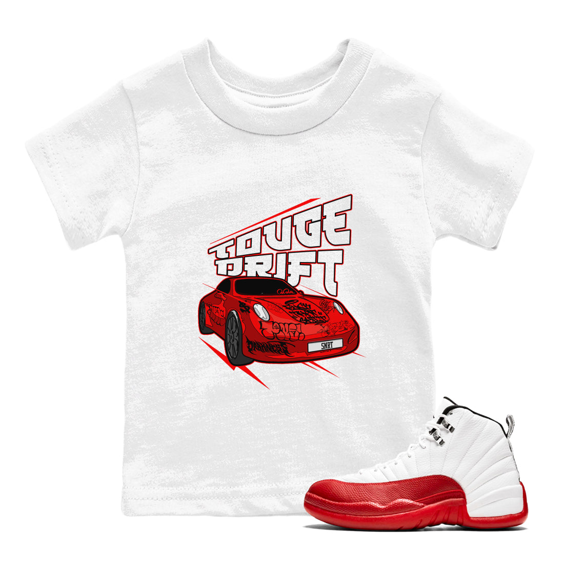 Touge Drift snkmatch Tee Kids - Air Jordan 12 Cherry